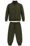 طقم بدلة رياضية مدرسية فاخرة باللون الكاكي - قماش مريح مكون من خيطين - 3