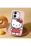Mi 13t Pro Compatible Case Camera Protector Pink Silicone Couple Phone Case with Kitty Pattern - 2
