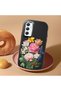 Samsung Galaxy A34 Compatible Case Camera Protector Black Silicone Couple Phone Case with Floral Pattern - 2