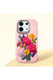 Poco X6 5g Compatible Case Camera Protector Pink Silicone Couple Phone Case with Floral Pattern