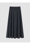 Lcw Modest Gray Flared Skirt with Zipper at the Waist - 5