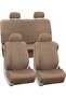 Front Set Faux Leather Car Seat Covers for Low Back Seat with Removable Headrest, Universal - 4