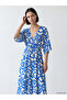 Original Double-Breasted Collar Patterned Dress - 2