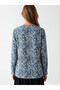 Nevavm Oval Collar Patterned Blouse with a Difference - 4