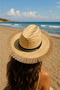Women's Natural Straw Tassel Hat Cowboy Model