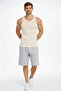 Men's Ribbed Athlete's Undershirt Zero Neck Slim Fit Back Printed Sports Undershirt - 3