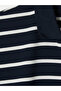 Southblue Navy Blue Polo Collar Striped Men's T-Shirt - 7