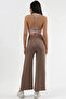 Soft Touch Modal Textured Pants with Hidden Stripe Detail - 5