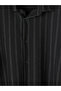 Ozmarka New Season Black Slim Fit Striped Men's Shirt - 6