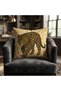 Luxurious Leopard Patterned 4-Piece Combination Throw Pillow Cover Set |   43X43 cm Golden Yellow Cheetah and Geometric Motifs Decorative Sofa Cushion Cover - 3
