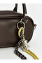 Leather Look Women's Shoulder Bag with Accessories - 4