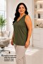Women's Plus Size Casual Blouse - V-Neck Lace Detailed Undershirt - 3