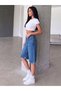 Loose Fit Comfortable Baggy Jean Jean Loose Women's Bermuda Below Knee Denim Shorts - 4