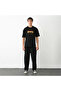 Unisex Crew Neck Printed Oversize T-Shirt - Black
