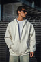 Oversize Full Zip Long Sleeve Cardigan - White - 2