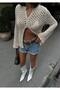Stylish Comfortable and Modern Design High Waist Women's Jean Shorts - 4