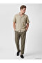 Özmarka New Season Khaki Regular Fit Linen Blend Men's Trousers - 3