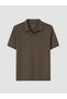 Vizyon New Season Brown Polo Collar Combed Cotton Men's T-Shirt - 5