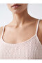 Pink Thin Strap Textured U-Neck Women's Crop Tank Top - 3