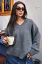 Women's V-Neck Soft Textured Sweater
