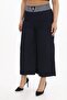 Plus Size Women's Elastic High Waist Wide Leg Pants with Front Pockets - 5
