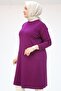 38501 Plus Size Basic Combed Cotton Tunic - Purple - 2