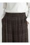 Özmarka New Season Brown Loose Fit Plaid Women's Trousers - 3