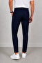 Men's Navy Blue Slim Fit a Quality Classic Fabric Trousers - 5