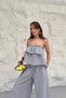 Women's Cotton Muslin Fabric Strap Top and Palazzo Pants Design Double Set - 5
