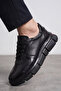Monolithduo - Genuine Leather Thick Segmented Sole Lace-Up Men's Sneaker Shoes, Polished Leather D - 4