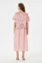 Powder Pink Italian Floral Lace Long Dress 40 - 48 Size - 5
