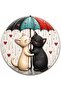 Cats in Love Rain Themed Mdf Coaster 9X9 cm |   Uv Printing |   Non-Fading Decorative Coffee and Tea Coaster - 3