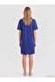 Lcw Dream Navy Blue Crew Neck Printed Women's Nightgown - 4