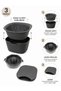 Multi Salad Preparation Set of 4 |   Vegetables, Washing, Straining, and Lemon Squeezer Smoked - 3