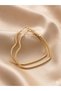 Amorphous Heart Shiny Gold Earrings