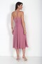Women's Rope Strap Double Breasted Collar Lined Chiffon Flared Midi Dress - 4
