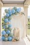 Set of 20 Eucalyptus Light Blue Gold Confetti Transparent Balloons 11 Inch Birthday Baby Shower Party Decoration - 2