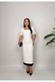 Women's White - White Pearl Detailed Square Neck Balloon Sleeve Pencil Cut Maxi Dress