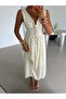 V-Neck Lace Detailed Floral Dress - Yellow - 5