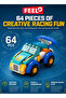 FL2318 Urban Racing Car Building Blocks Set, 64 Pieces, Multicolour Plastic Construction Toy, 19.6 x 10 x 9.6 cm, Ages 3+ - 3