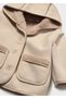 Baby Girl Coat with Hood and Plush Inside and Pockets 2434 - 2