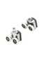 8 sliding shower door rollers, made of zinc alloy, 23 mm in diameter, with a double roller replacement set, suitable for bathrooms. - 2