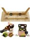 Four 75 x 60 x 55 mm folding locking telescopic table/bed legs folding and fixing brackets, with 40 screws. - 4