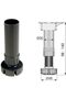 Black, 95mm, set of 4 adjustable feet with accessories, suitable for kitchen/bathroom, made of plastic. - 2
