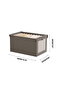 Clothing storage box, large fabric storage box, with lid, transparent fabric window, foldable and stackable, home storage solution, gray, 2-pack - 2