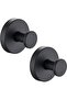2-Pack Waterproof Black Suction Cup Hooks for Wreaths, Towels & Bathrobes in Shower