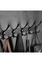 5 Hooks Black Stainless Steel Industrial Wall Coat Towel Rack 44.5*4 cm - 3