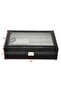 6-piece watch display box & jewelry storage case with 3-piece eyeglass & sunglasses holder - Black - 4