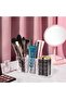 3-Slot Crystal Acrylic Makeup Brush Holder, Vanity Eyeliner & Lipstick Storage Box - 2