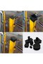 6-pack of layered plugs for 80 x 80 mm square tubing, plastic end caps for trampoline furniture legs (black) - 2